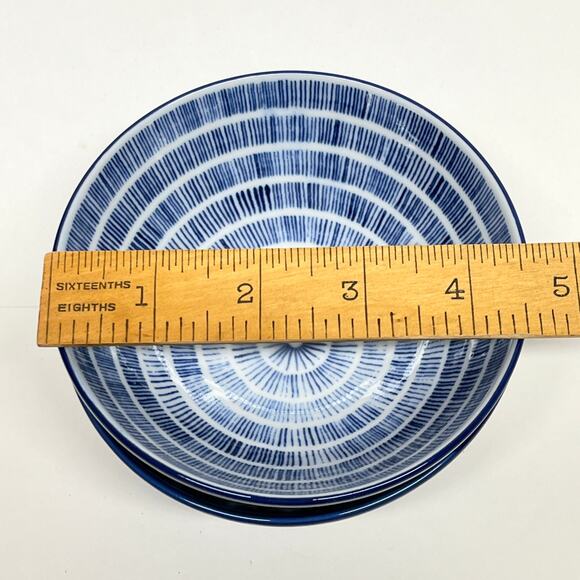 Ikea Entusiasm Ceramic Bowls Blue and White Pattern Set of 2 - Picture 6 of 6